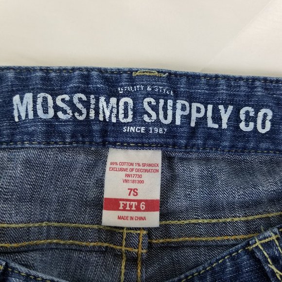 Mossimo Jeans Juniors 7 Short Low Rise Womens Fit 6 Skinny Distressed Blue Denim - Picture 8 of 13